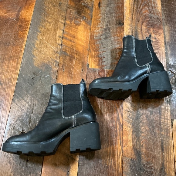 Michael Kors Keisha Black Leather and Textile Ankle Booties Size 8 - Picture 8 of 13